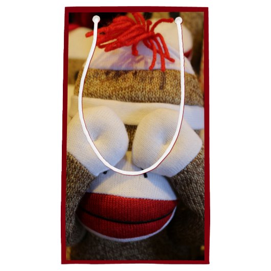 Peek-a-boo Sock Monkey Klein Cadeauzakje (Voorkant)