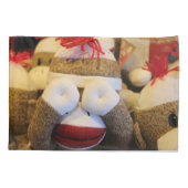Peek-a-boo Sock Monkey Kussensloop (Achterkant-Links)