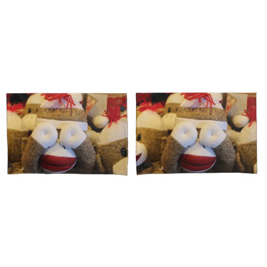 Peek-a-boo Sock Monkey Kussensloop (Voorkant-Set)