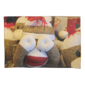 Peek-a-boo Sock Monkey Kussensloop (Voorkant-Links)