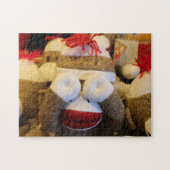 Peek-a-boo Sock Monkey Legpuzzel (Horizontaal)