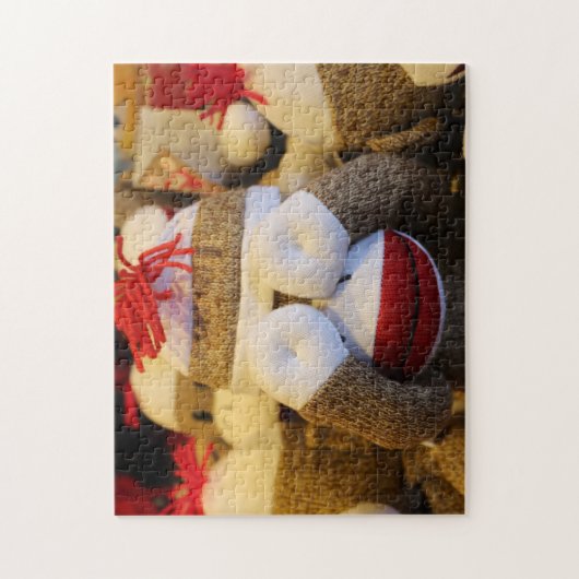 Peek-a-boo Sock Monkey Legpuzzel (Verticaal)