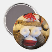 Peek-a-boo Sock Monkey Magneet (Voorkant / Achterkant)