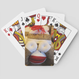 Peek-a-boo Sock Monkey Pokerkaarten