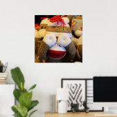 Peek-a-boo Sock Monkey Poster (Thuiskantoor)