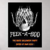 Peek A Boo Spooky Skull Halloween Poster (Voorkant)