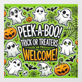 Peek-a-Boo Trick voor Behandelaars Welkom Hallowee Raamsticker
