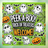 Peek-a-Boo Trick voor Behandelaars Welkom Hallowee Raamsticker (Vel 3)