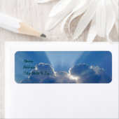 Peek-a-boo Zon en Wolken Adresetiketten Etiket (Insitu)