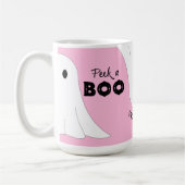 Peek a Book Gepersonaliseerde Ghost Pink Halloween Koffiemok (Links)