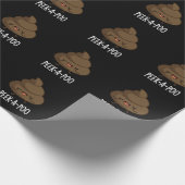 Peek A Poo Funny Poop Pun Dark BG Cadeaupapier (Hoek)