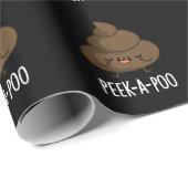 Peek A Poo Funny Poop Pun Dark BG Cadeaupapier (Rol Hoek)