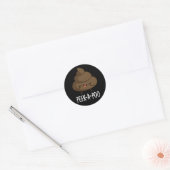 Peek A Poo Funny Poop Pun Dark BG Ronde Sticker (Envelop)
