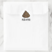 Peek A Poo Funny Poop Pun Ronde Sticker (Tas)