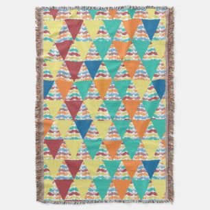 Peek Boo Mustache Mint Aqua Coral Modern Abstract Deken