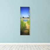 PEEK VAN DE VILLAGE FOTO VAN HET LAKE UITZICHT OP CANVAS AFDRUK (Insitu (Houten vloer))