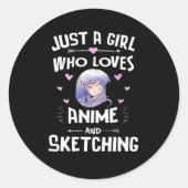 Peekabo Anime Classic Ronde Sticker (Voorkant)