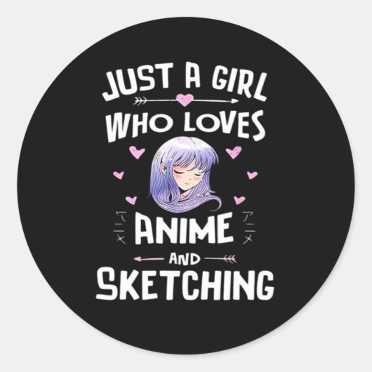 Peekabo Anime Classic Ronde Sticker (Voorkant)