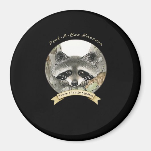 Peekabo Raccoon Magneet (Voorkant)