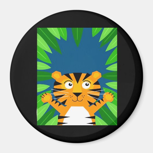 Peekabo Tiger Magneet (Voorkant)