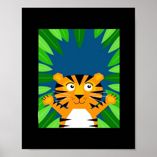 Peekabo Tiger Poster (Voorkant)