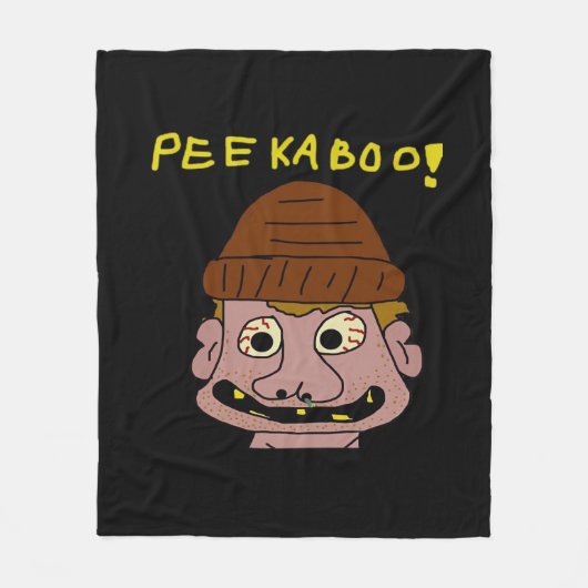 Peekabo Weird Man Fleece Deken (Voorkant)