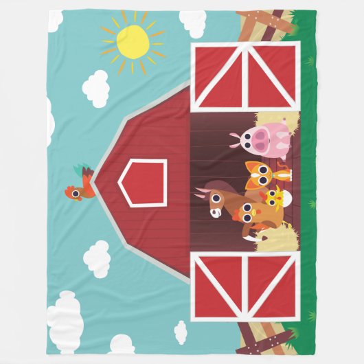 Peekaboo Barn Daytime Landscape Group 1 Fleece Deken (Voorkant)