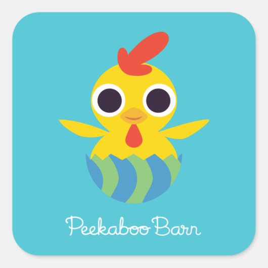 Peekaboo Barn Easter | Bandit the Chick Vierkante Sticker (Voorkant)