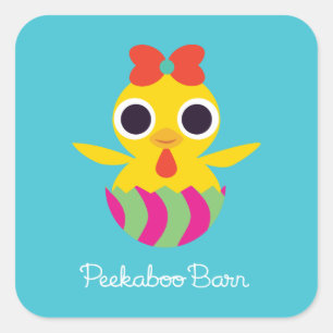 Peekaboo Barn Easter   Bayla de Chick Vierkante Sticker