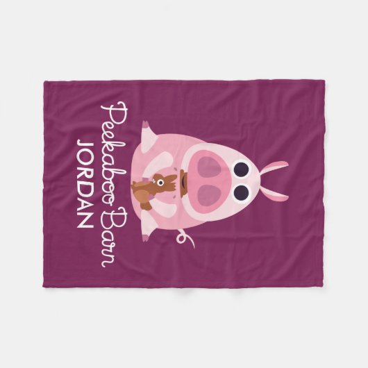 Peekaboo Barn Easter | Leary the Pig Fleece Deken (Voorkant (Horizontaal))