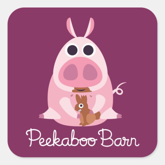 Peekaboo Barn Easter | Leary the Pig Vierkante Sticker (Voorkant)