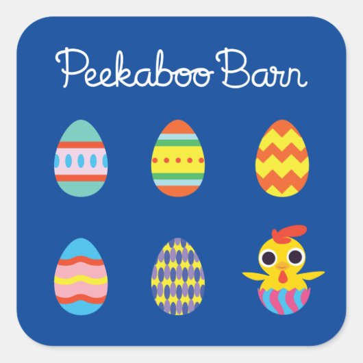 Peekaboo Barn Easter | Paaseieren Vierkante Sticker (Voorkant)