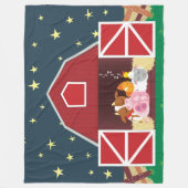 Peekaboo Barn Night Landscape Group 1 Fleece Deken (Voorkant)