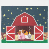 Peekaboo Barn Night Landscape Group 1 Fleece Deken (Voorkant (Horizontaal))