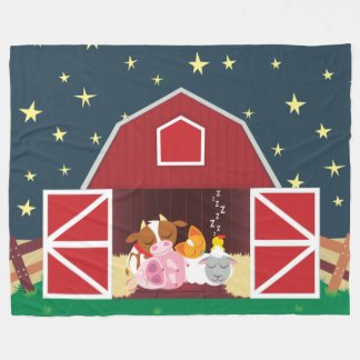 Peekaboo Barn Night Landscape Group 1 Fleece Deken