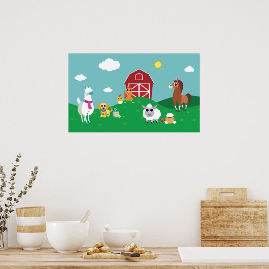 Peekaboo Barn Pasture Group 1 Poster (Keuken)