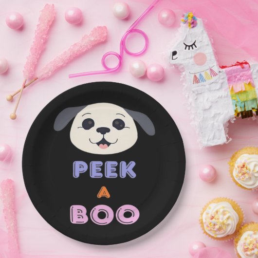 Peekaboo Basic-ontwerp Papieren Bordje (Feest)