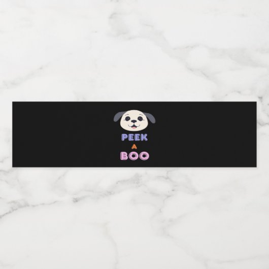 Peekaboo Basic-ontwerp Waterfles Etiket (Enkel label)