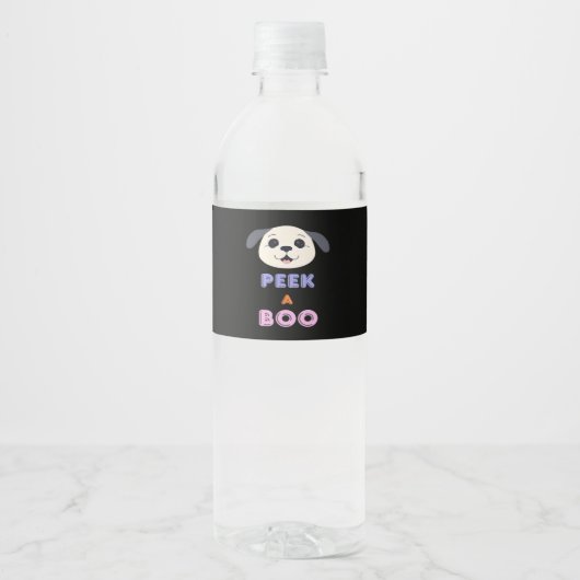 Peekaboo Basic-ontwerp Waterfles Etiket (Voorkant)