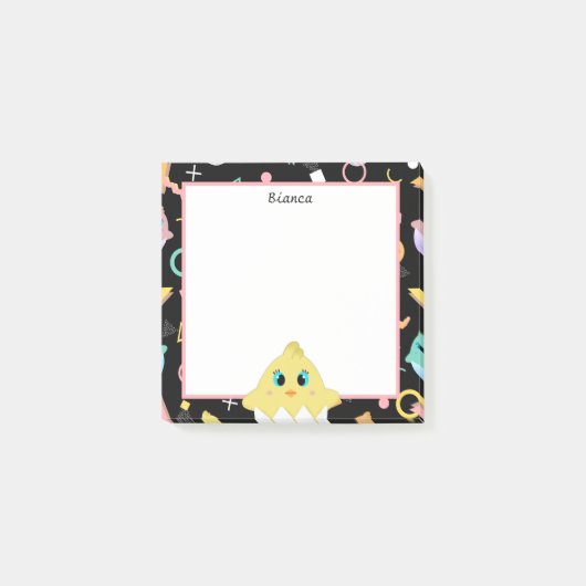 Peekaboo Black Baby Chick Post-it® Notes (Voorkant)