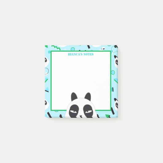 Peekaboo Blauwe Pandabeer Post-it® Notes (Voorkant)