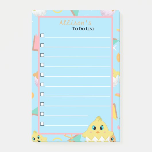 Peekaboo Blue Baby Chick Notes (Voorkant)