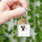 Peekaboo Boxer met vlinders Sleutelhanger (Hand)