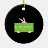 Peekaboo Bunny Keramisch Ornament (Voorkant)