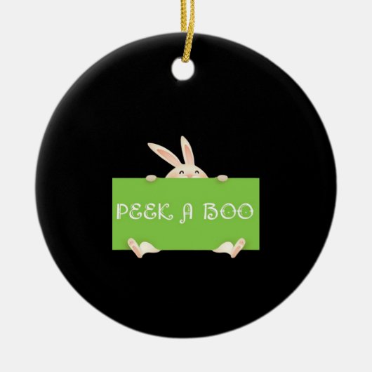 Peekaboo Bunny Keramisch Ornament (Voorkant)