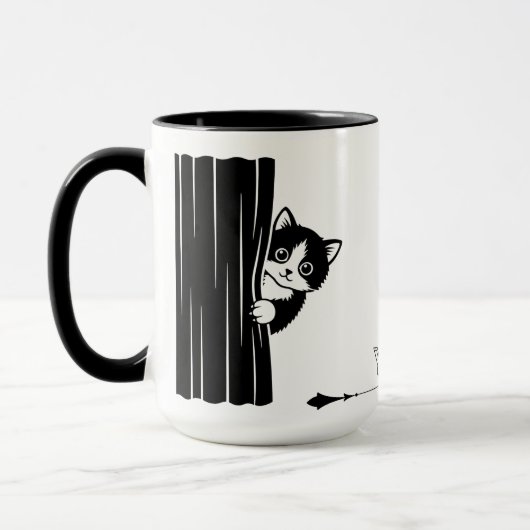 Peekaboo Cat Funny Mug Mok (Links)
