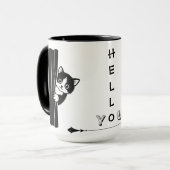 Peekaboo Cat Funny Mug Mok (Voorkant links)