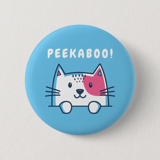 Peekaboo Cat Ronde Button 5,7 Cm (Voorkant)