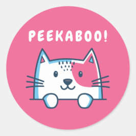 Peekaboo Cat Ronde Sticker