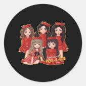 Peekaboo Cosy Autumn Ronde Sticker (Voorkant)